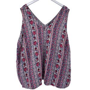 Torrid Floral rose print sleeveless shirt blouse size 5X V-neck tank